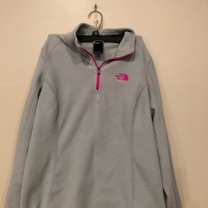 North Face fleece pullover (medium) grey & pink.